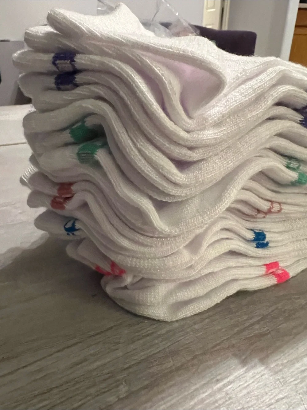 NWT Champion White Ankle Socks with mini logo multi color - 10 Pair